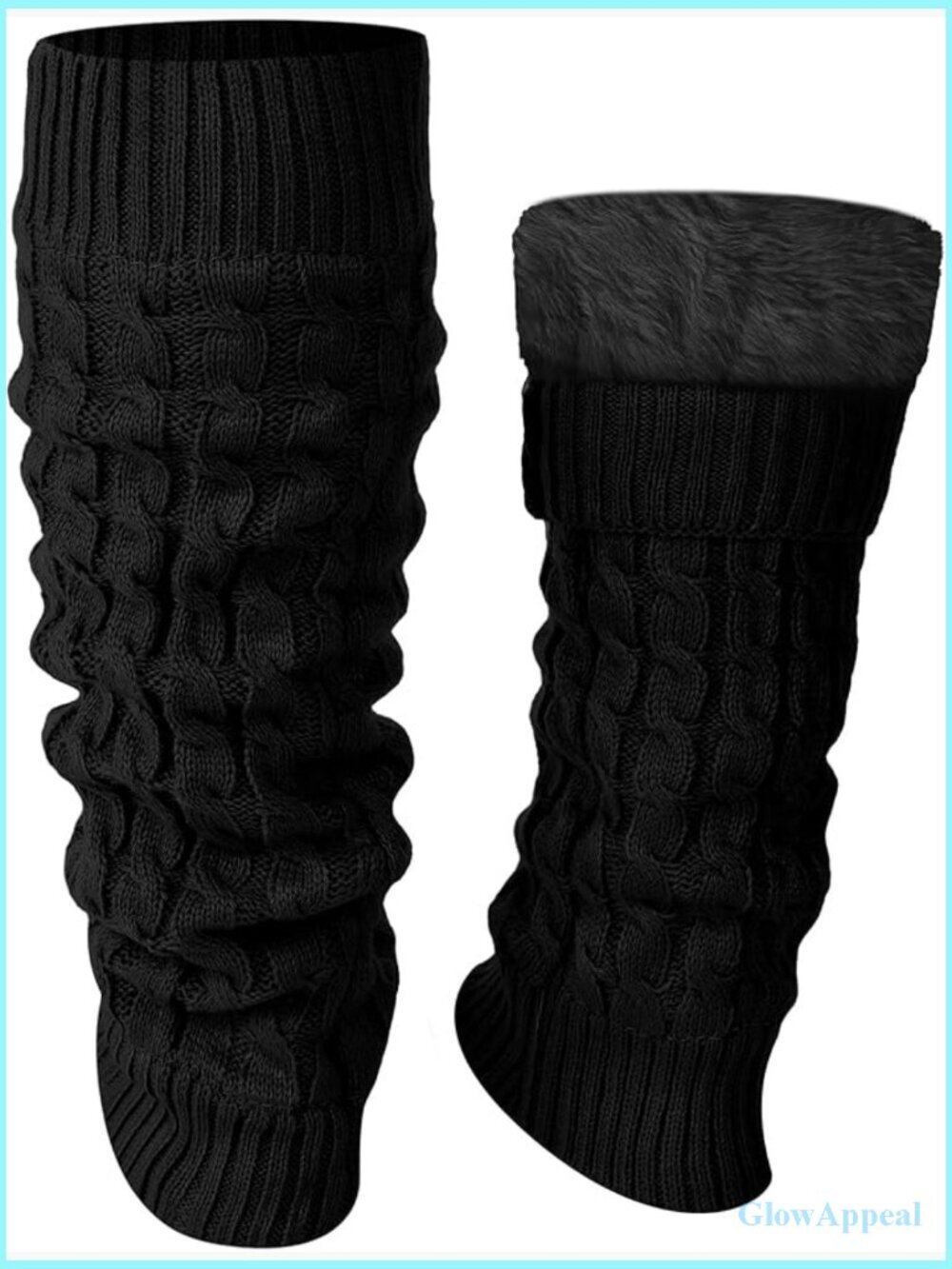 Women's Fleece Lined Knit Leg Warmers Boot Socks for Winter